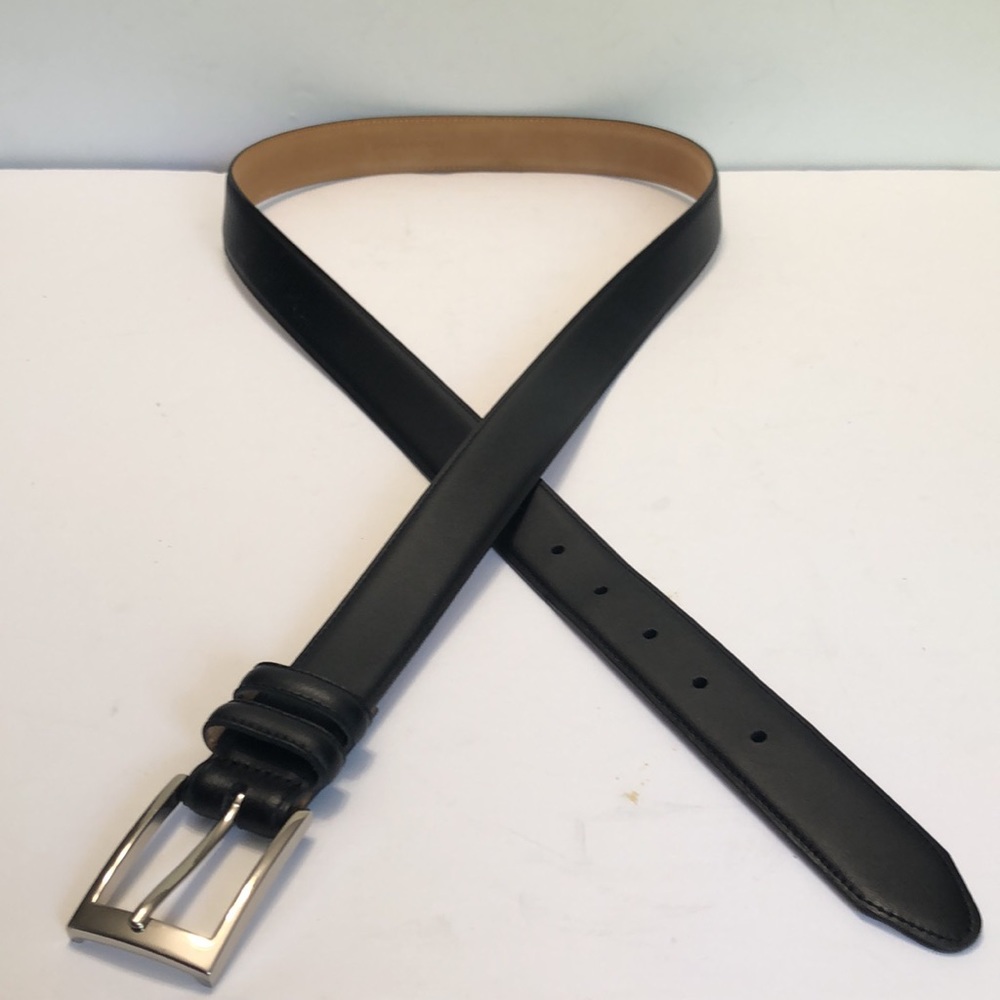 Black Silver Genuine Leather Belt size XL